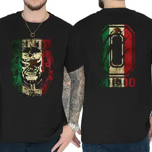 Penta Zero Miedo Skull T-Shirt, Lucha Libre Wrestling Graphic Tee, Mexican Flag Mask Fighter Shirt, 2-Sided Unisex Cotton Top