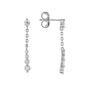 JTV Moissanite Platineve Drop Earrings 0.62ctw DEW