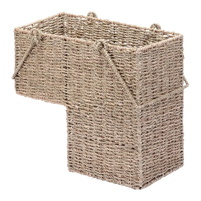 Villacera 14" Handmade Wicker Stair Case Basketwith Handles