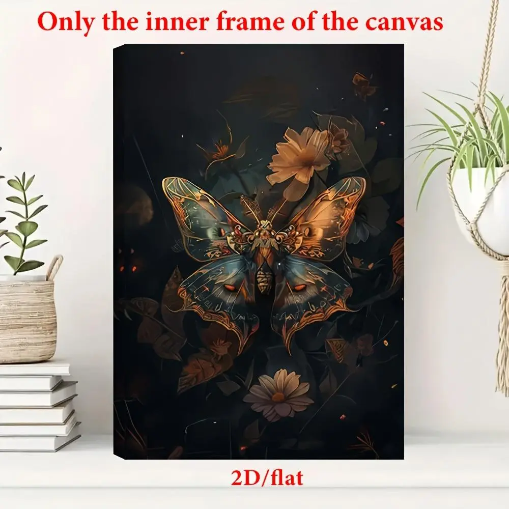 16x24 in Framed 2D-Flat Abstract Art Canvas Print - Stretched, Wood Frame, Ready-to-Hang Decorative Wall Art, Modern Decor for Bedroom, Multi-Size Gift Idea