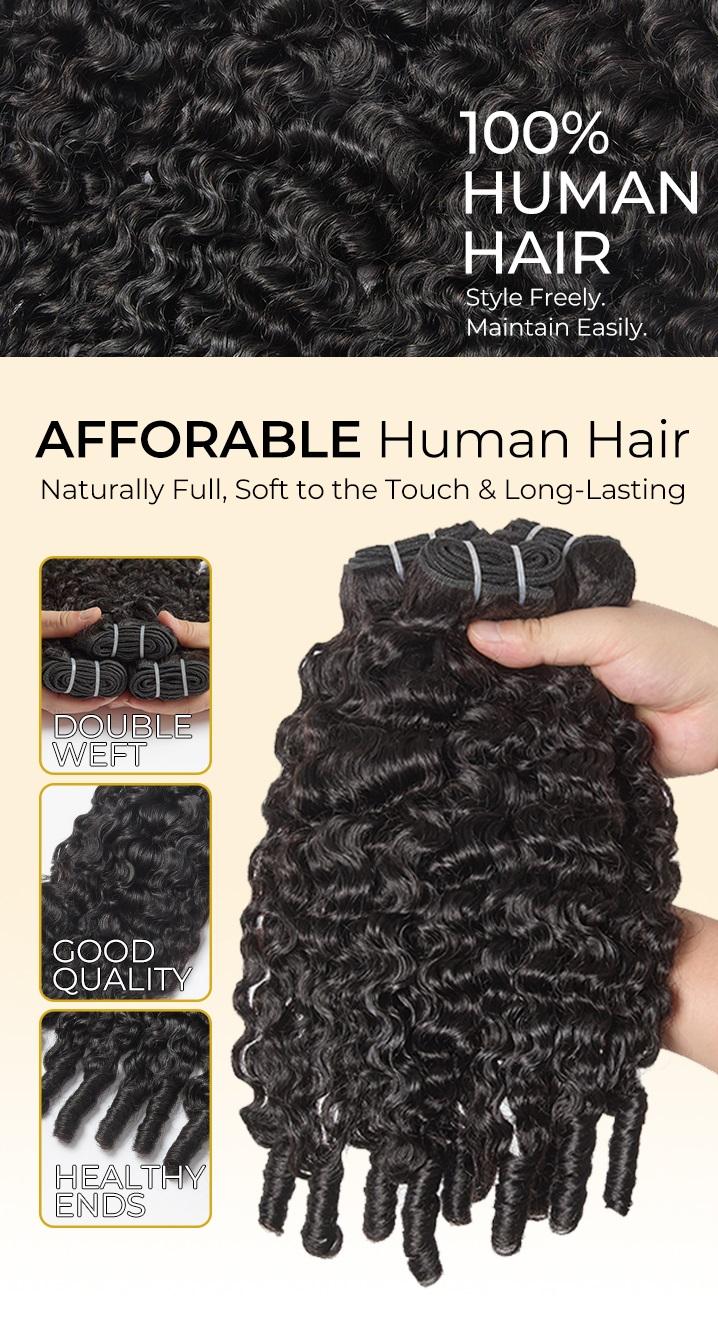 [Wequeen] Easy Blend Burmese Curly Human Hair Bundles with Free Perm Rods Brazilian Quick Weave Budget Friendly Viral Hair Natural Black Color Valentine Gifts