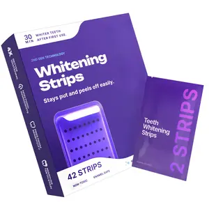 QimGo Purple Teeth Whitening Strips-42 strips 21 Whitening Sessions - Safe for Enamel - Non Sensitive