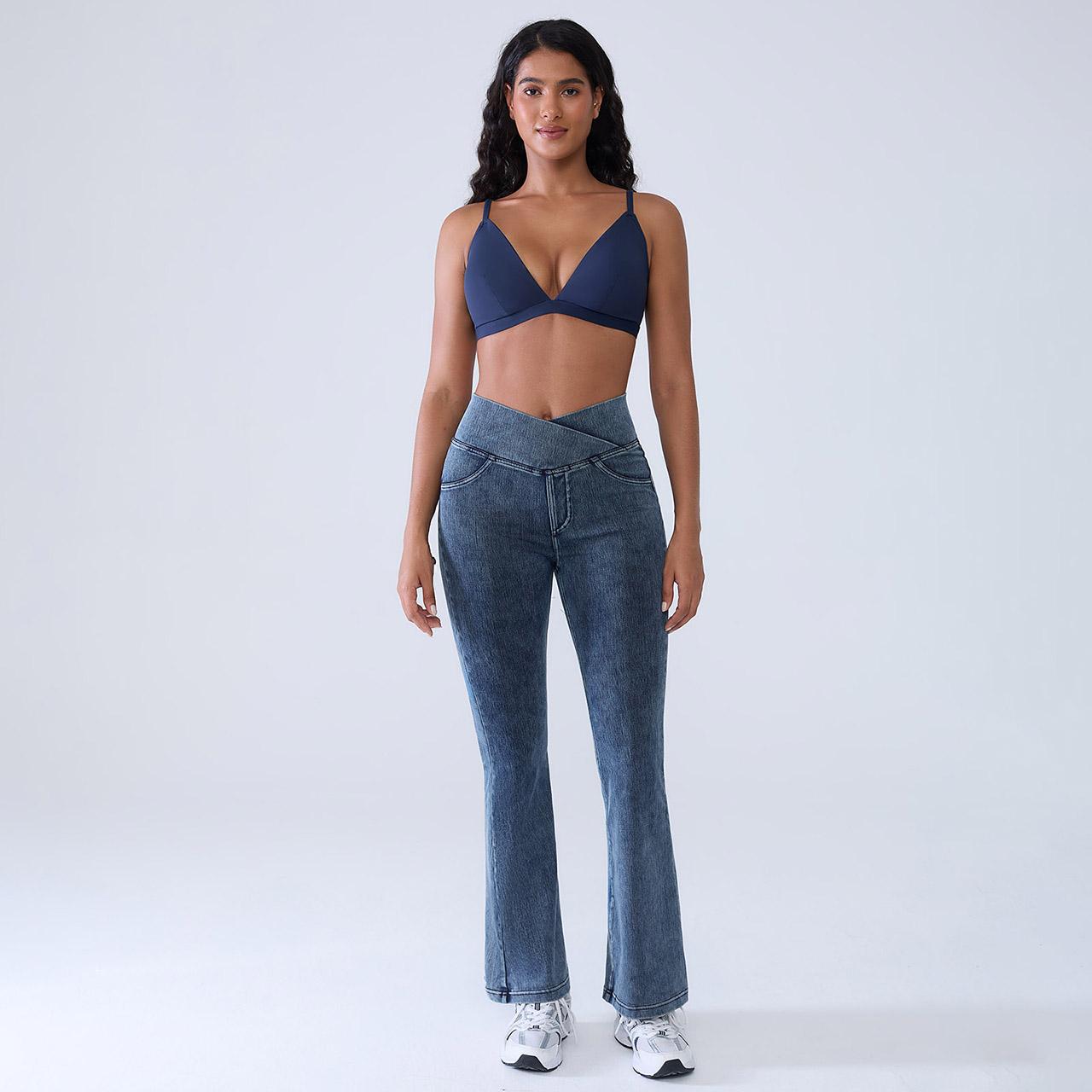 BRX 【Discount for live】LKnit Crossover High Waisted Bootcut Flare Leg Workout Pants For Women-brxl-2