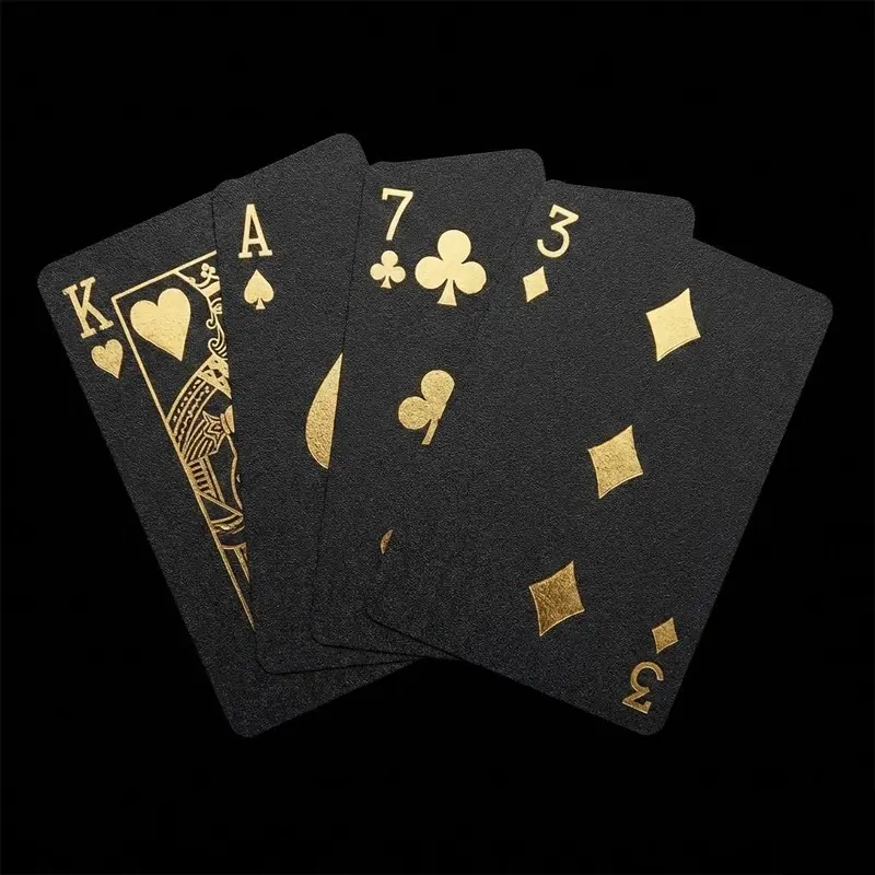 Black Gold Betting Themed Playing Card Set Standard Durable Playing Card Set original spanish playing card game waterproof playing card skill building math learning Card Deck