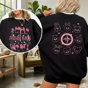 K-pop Fan Sweatshirt – Graphic Sweatshirt with Cute Animal Designs & SK Inspired Artwork | Worldwide Fan Style, Gift For Stay Fan