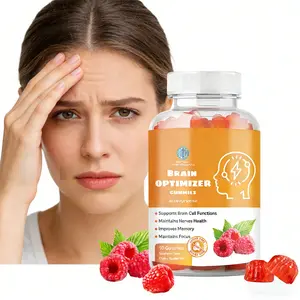 Brain Booster Gummies for Memory, Focus & Attention | Cognitive Support Supplement with Magnesium, Omega 3, Ashwagandha | Non-GMO Raspberry Gummies, 90 Count