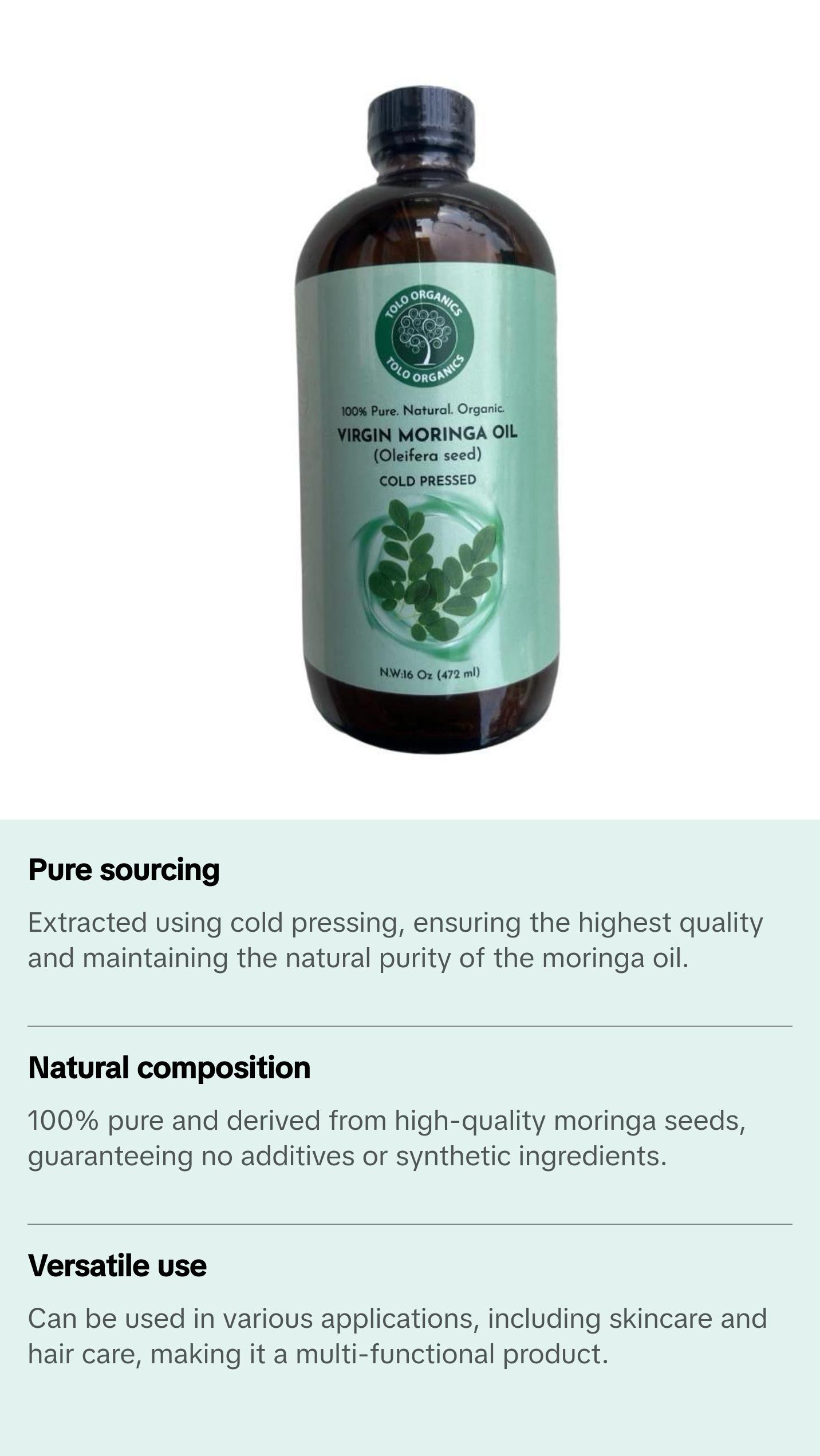 Virgin moringa oil