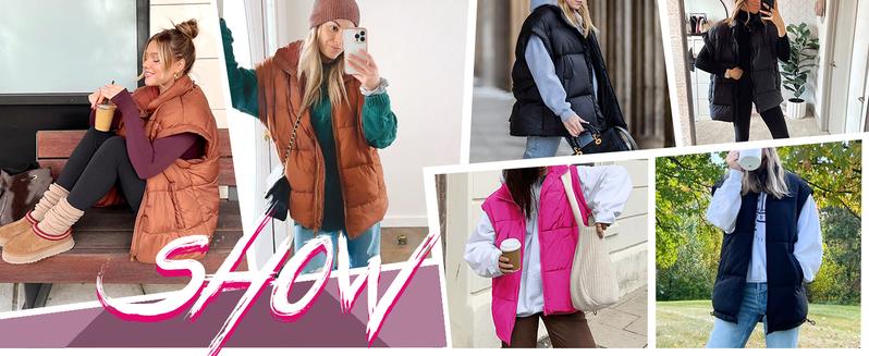 Tanming Womens Spring Oversized Puffer Vest Lightweight Stand Collar Padded Puffy Jackets Coat with Pockets Outerwear Casual Tops