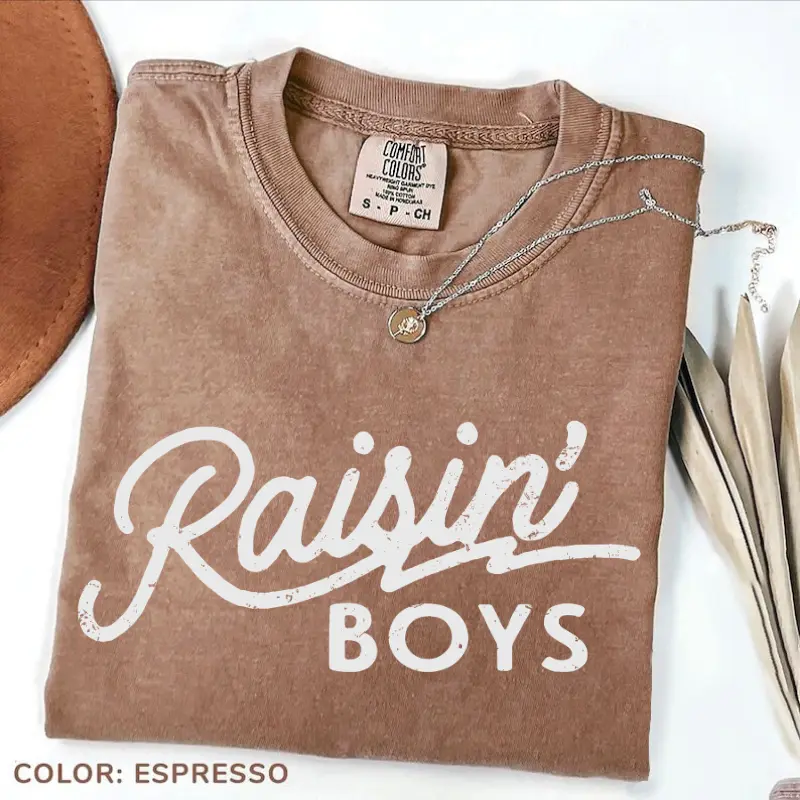 Comfort Colors Raising Boys Shirt, Trendy 90s Boy Mom Tee, Mom's Life Quotes Tee, Cool Mom Graphic Tee, Gift for Her, For Woman Gift For Women
