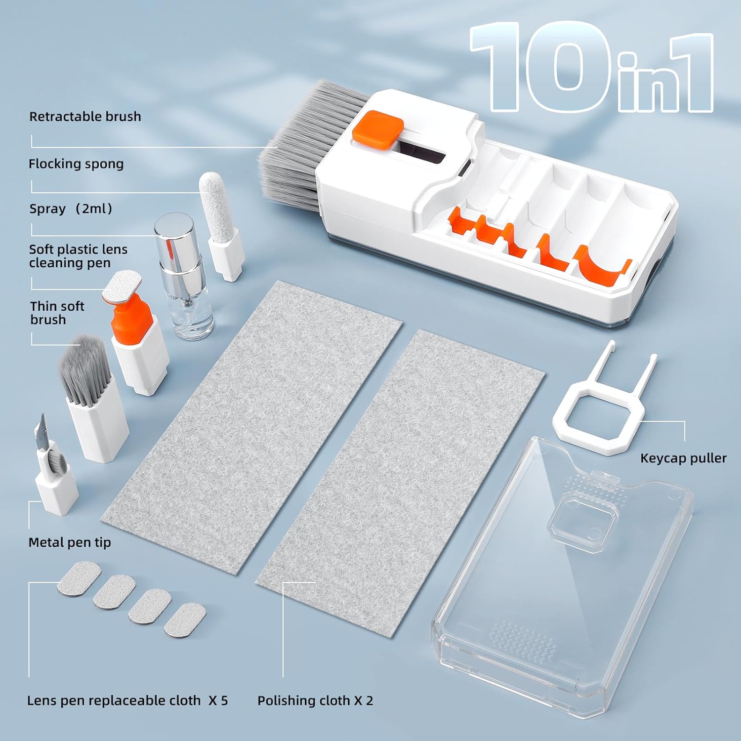 Keyboard Cleaning Kit Laptop Cleaner, 10-in-1 Computer Screen Cleaning Brush Tool, Multi-Function PC Electronic Cleaner Kit Spray for iPad iPhone Pro, Earbuds, Camera Monitor, All-in-one with Patent Keyboard Cleaning Kit Laptop Cleaner, 10-in-1 Computer Screen Cleaning Brush Tool, Multi-Function PC Electronic Cleaner Kit Spray for iPad iPhone Pro, Earbuds, Camera Monitor, All-in-one with Patent