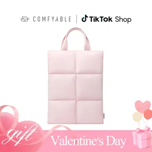 Comfyable Puffy Laptop Sleeve 13 14 Inch, Quilted Puffer Laptop Carrying Case with Handle, Pillow Case Compatible for MacBook Air M4, MBP M5 Pro/Max