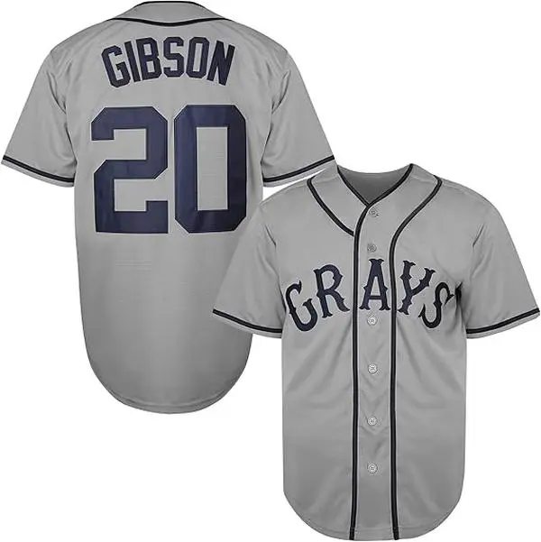 Men's Josh Gibson #20 Homestead Grays Jersey - Authentic Negro National League Baseball Shirt, Breathable & Moisture-Wicking Polyester, Casual Sportswear Athletic Outfit Athletic Tops tiktokshopbacktoschool,back to school,back to school haul
