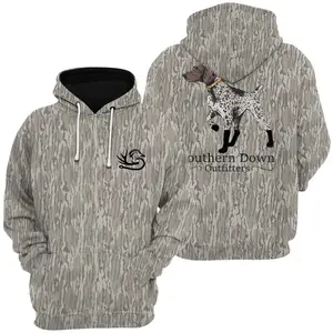 Southern Down Outfitters Hunting Dog Camo 3D Hoodie, Sweater , Men's Hunting Camo Hoodie, Sweater , Mossy Oak Bottomland , Vintage 3D , Gift Idea, Gift for Dad or Husband,Perfect For Outdoor Enthusiasts