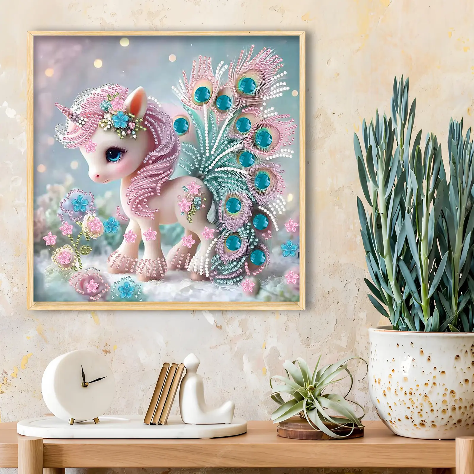 5D Diamond Painting Kits with Diamond Pen, Solid Glue, Circles - Unisex Adults-Friendly Unicorn Pony DIY Crystal Gems Mosaic Crafts for Home Decor, Wall Decor, Animal