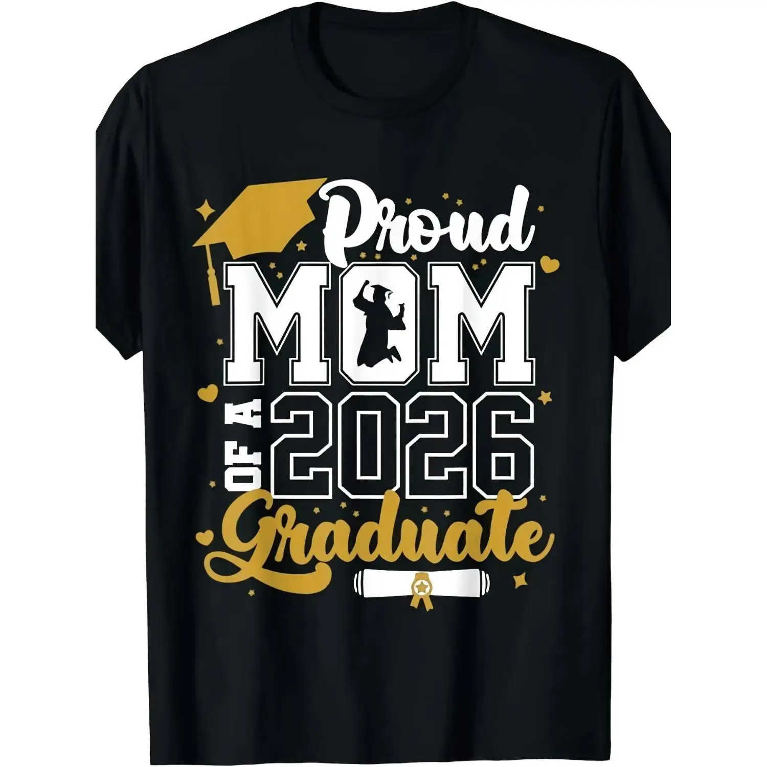 Class of 2026 Graduate T-Shirt - Proud Mom of a 2026 Senior, Unisex Short-Sleeve Shirt with 2025-2026 Graduation Design, Round Neck for  Parties & & Gown Events Casual Streetwear Menswear Tropical