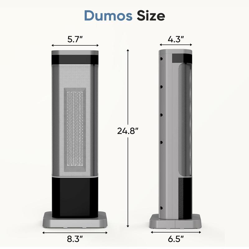 【Clearance】Space Heater for Indoor Use, 23Inch Portable Heater with Remote and Thermostat,7 Light Modes, 70°Oscillation, 12H Timer, Up to 95°F, Tip-over Protection