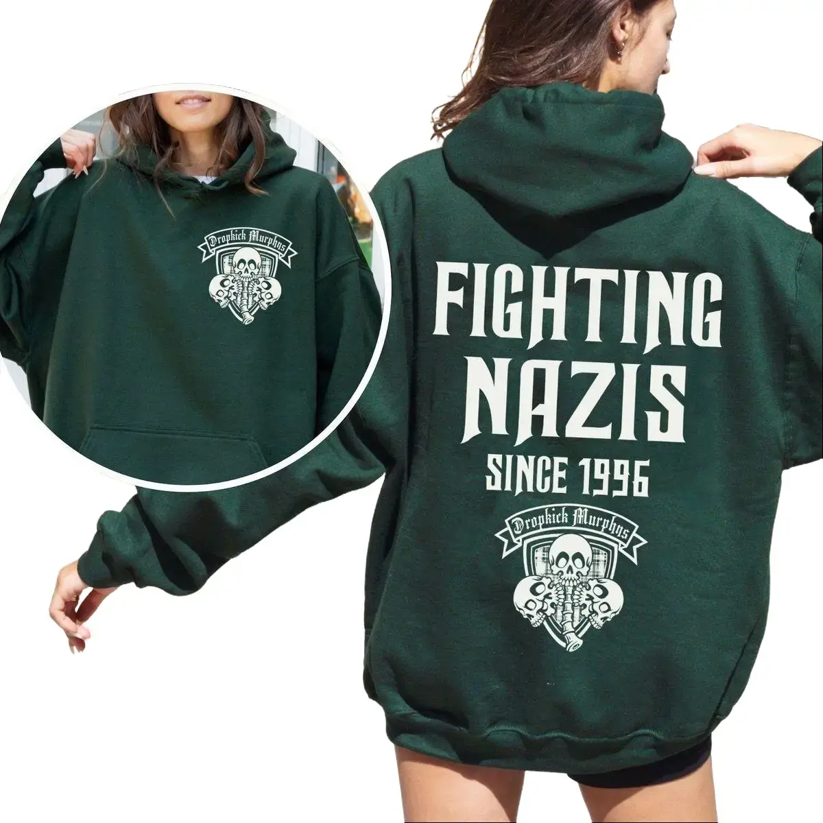Dropkick Murphys Two Sides Hoodie, Fighting Nazis Since 1996 Sweatshirt, Activist Tee, Unisex Sweater Pullover Tee Fit Cotton