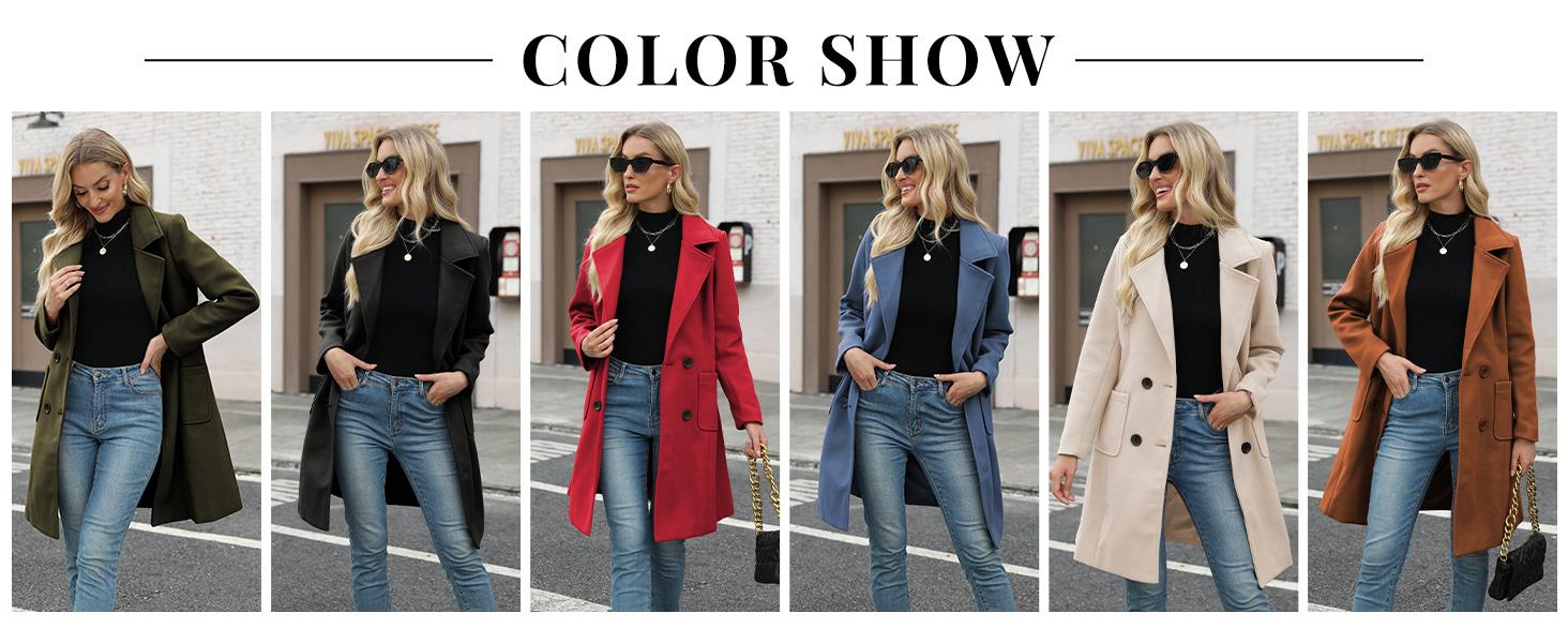 Tanming Women Winter Wool Blend Camel Mid-Long Coat Notch Double-Breasted Lapel Jacket Outwear Womenswear Fitted Tanming Women Winter Wool Blend Camel Mid-Long Coat Notch Double-Breasted Lapel Jacket Outwear Womenswear Fitted