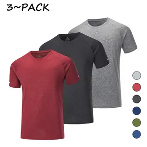 Men's 3/6 Pack Breathable T-shirts, Quick Dry Moisture Absorbing Short Sleeve Top, Crew Neck Mesh Sports Solid Color T-shirts, Fitness Running Gym Workout Cool Exercise Athletic Tee