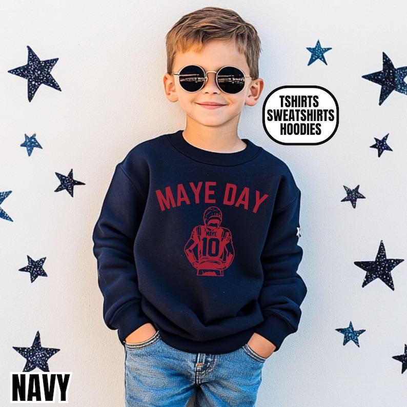 [ Sale up to 40% - Free ship ]Youth New England Football Apparel, Boys & Girls Tshirts, Sweatshirts, Hoodies, Sports Fan Gift, Kids Outfit, Maye Day