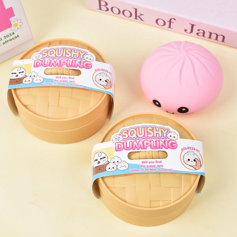 Expressive Big Dumpling Squishy - Blind Box, Mysecret Bun Fidget Toy, Soft TPR Material, Stress Relief, Unboxing Surprise, Random Style per Pack.Children's Day and Easter gifts, suitable for children to exchange gifts