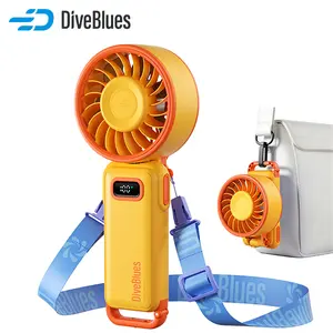 DiveBlues Handheld Portable Turbo Fan USB Rechargeable Pocket Fan, Up to 12 Hours, Hand Fan with 5 Speeds Powerful Cooling for Travel/Summer/Outdoor/Lash/Purse(Pink)