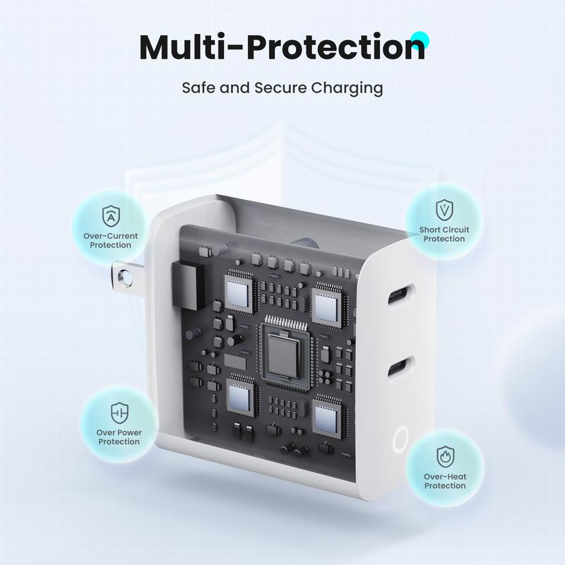 TOPADRE 2PC 40W USB-C PD Fast Charger with Charging Indicator Light, Dual-Port Portable Adapter, Compatible with iPhone 17/16, Samsung Series, TOPADRE 2PC 40W USB-C PD Fast Charger with Charging Indicator Light, Dual-Port Portable Adapter, Compatible with iPhone 17/16, Samsung Series,