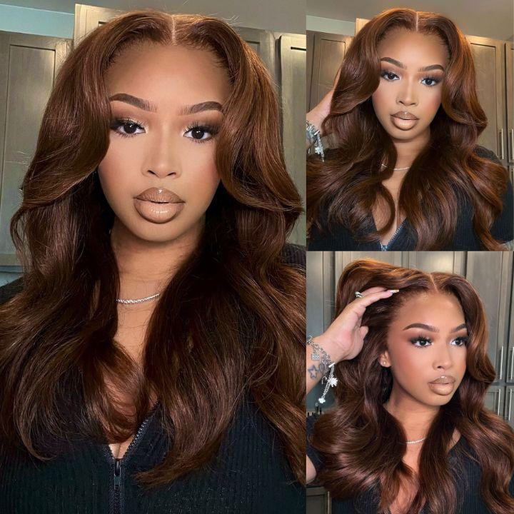 West Kiss Ready Go Glueless Right Side Part Wig Body Wave 6x8 Closure Wig Pre Cut Lace Human Hair Wigs Pre Plucked
