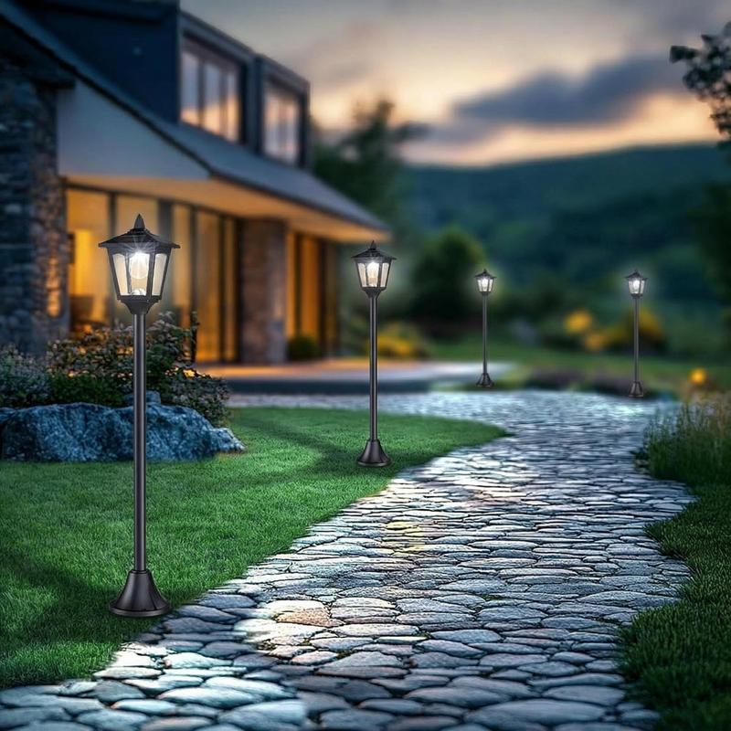 Sunface Outdoor Solar Lamp Post Lights 40-inch LED Waterproof Auto-On Dusk to Dawn for Garden Easy Install Energy Saving IP65 Durable