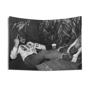 Hank William jr With His Signature Tapestry For Decorate Clubs Concerts Bars University Dormitories Living Rooms Bedrooms