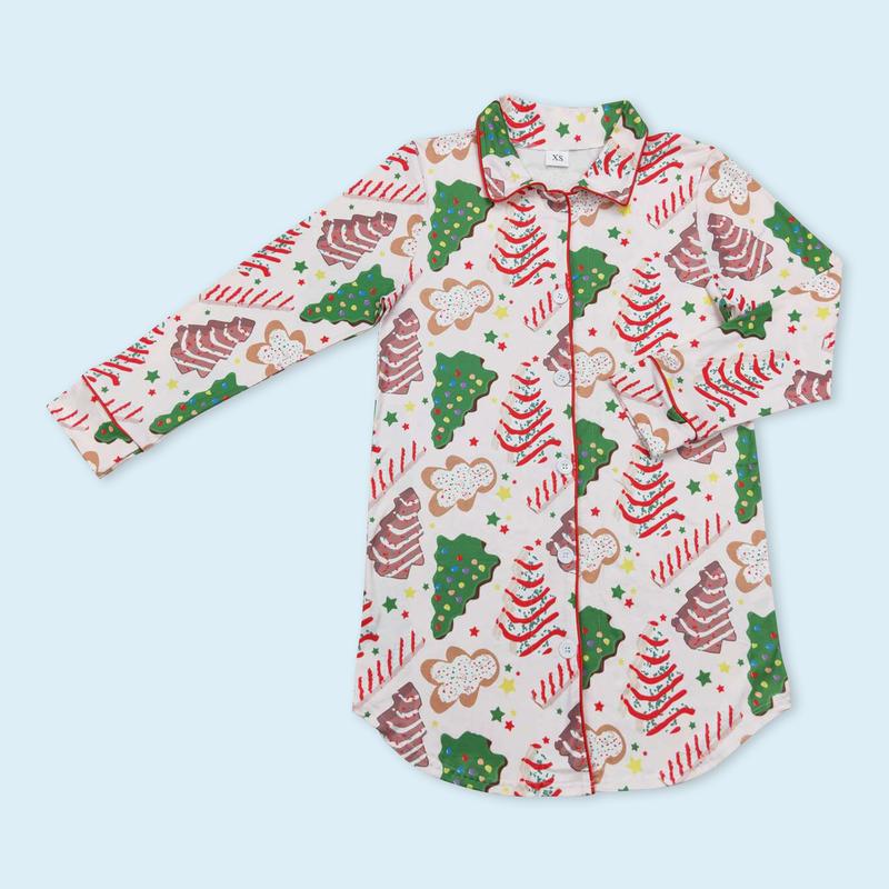 Christmas tree cake design family pajama set