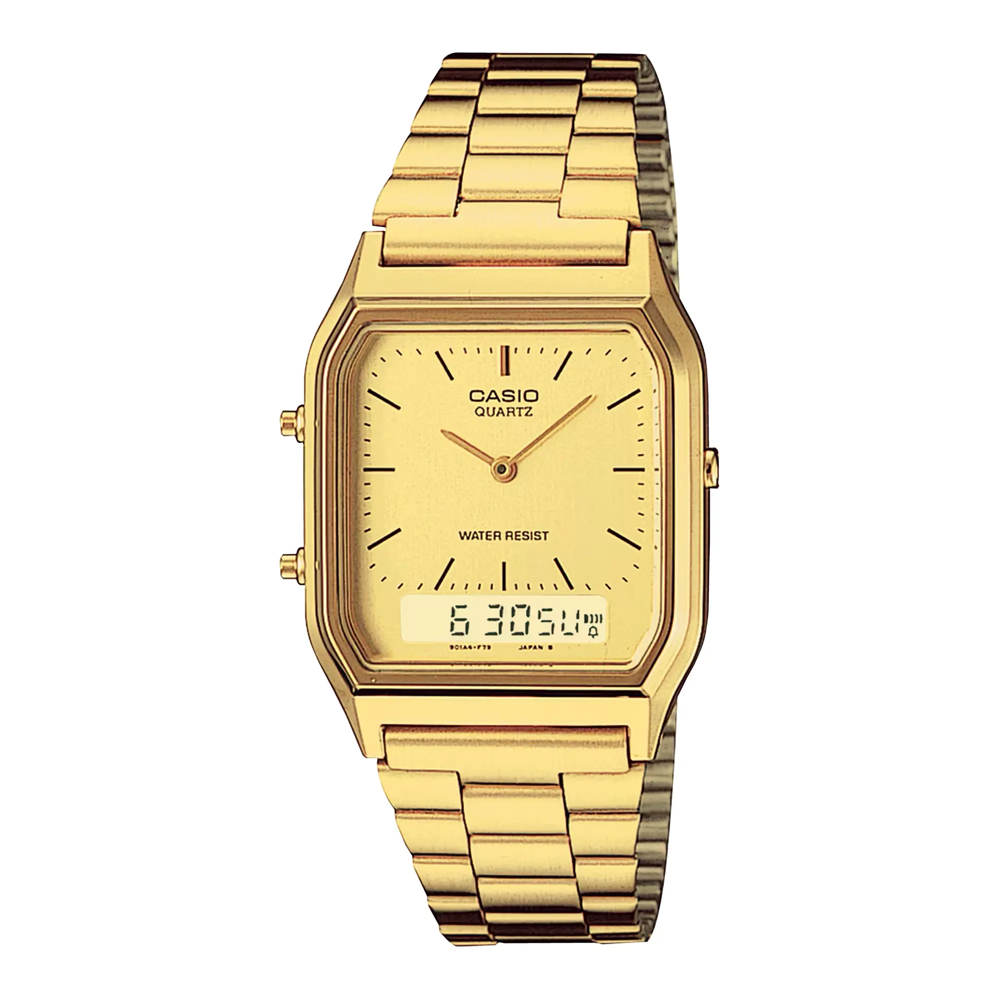 Casio Unisex Gold Analog-Digital Watch - AQ-230GA-9D