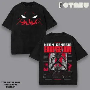Evangelion Final model 01 Double side Washed Tee, Streetwear Vintage Hoodies, Unisex Anime Cotton Crewneck T-shirt, Gift For Anime Fan, Sweatshirt Menswear graphic