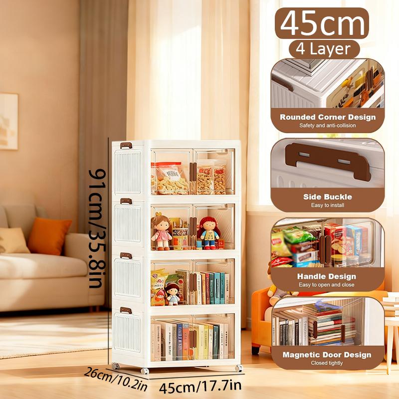 2/3/4/5 Layers    Plastic Storage Bins with Lids, Stackable Storage Containers with Wheels, Folding Storage Boxes, Collapsible Storage Bins, Closet Organizers and Storage for Living Room, Kitchen, Office, Dorm