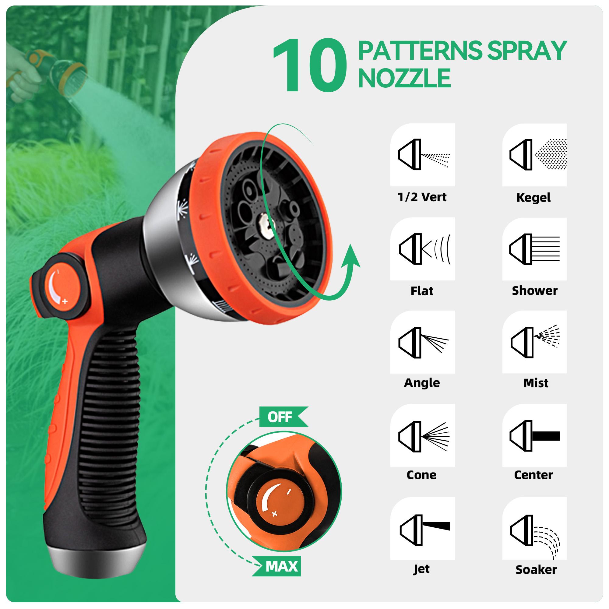 Garden Hose 50/100 ft Metal - Stainless Steel Water Hose Flexible Heavy Duty Garden Hose Collapsible and No Kink Water Pipe Handle Home Adjustable Nozzle Kink Resistant Hose