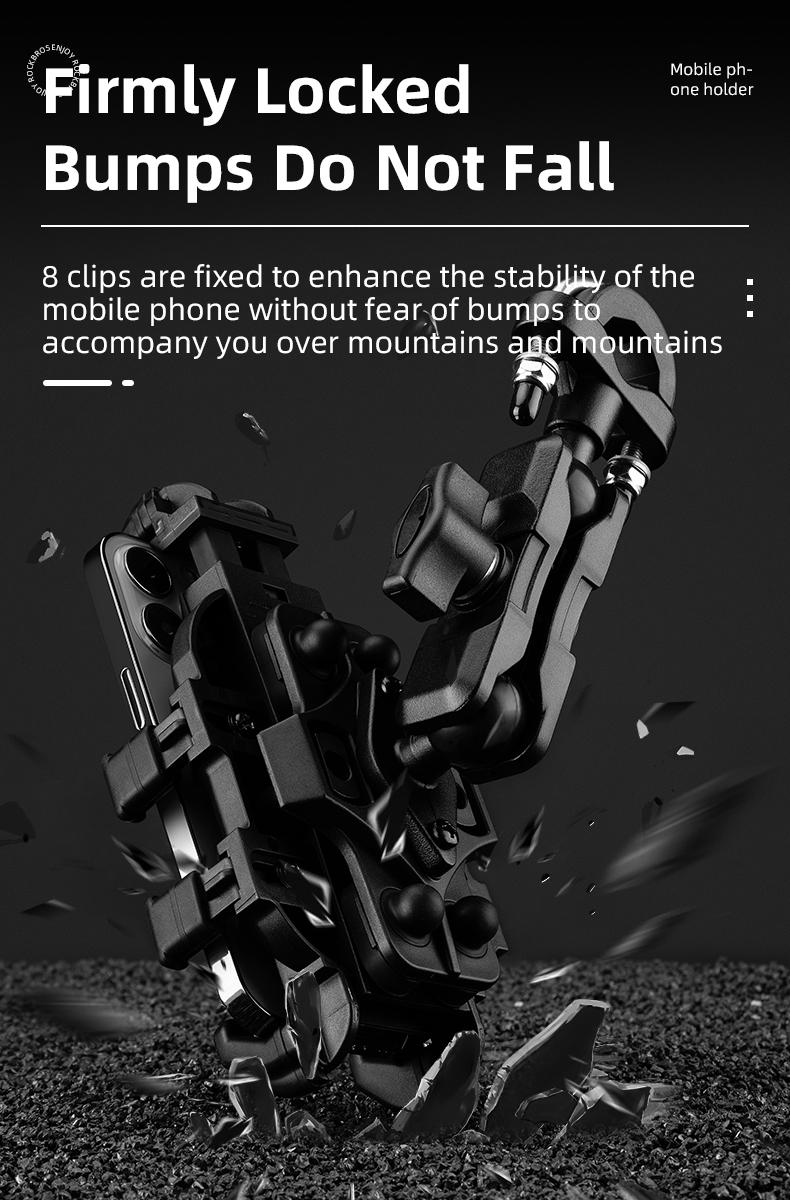 ROCKBROS Motorcycle Phone Mount with Vibration Dampener for 4.7''-7.1'' Phones, Universal Motorcycle Cell Phone Holder Handlebar Phone Mount(Handlebar Mount) ROCKBROS Motorcycle Phone Mount with Vibration Dampener for 4.7''-7.1'' Phones, Universal Motorcycle Cell Phone Holder Handlebar Phone Mount(Handlebar Mount)