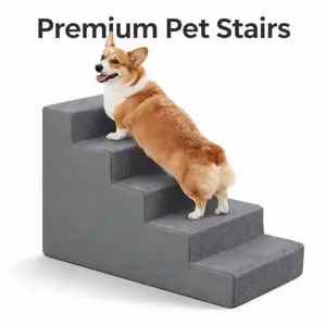 pet ladder storage dog stairs puppy bed  sofa Ramp for High and Couches Foam Curved Foldable Non-Slip Valentine's Day elderly