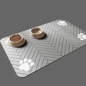 Stylish Dark Pet Feeding Mat | Quick-Dry & Anti-Slip for Home Use #PetAccessories#PetEssentials#PetLife
