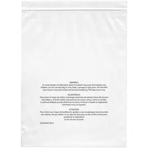 Plymor 8" x 10", 2 Mil with Printed Suffocation Warning Zipper Reclosable Plastic Bags