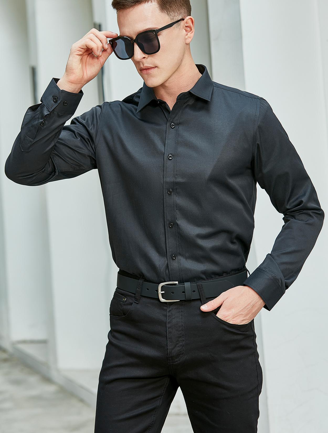 VATAN Mens Leather Jeans Belt Handmade Hardness Cow Leather Fashion Classic Designs for Daily Wear Work Business Dress & Casual in Gift Box Fashionable Metal Buckle