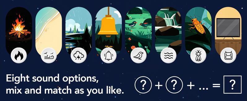 TAKOO 3-in-1 Sound Machine/Bluetooth Speaker/Night Light, DIY Mixable 8 Nature Sounds & White Noise, Green Noise, Brown Noise, Pink Noise, 11 Ambient Lights, 180-min Timer for Sleep Aid, Relaxing, Kids, Smartphone, Audio