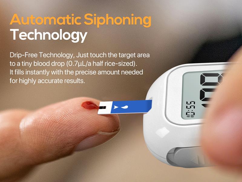 Linksun G-425-1 Blood Glucose Monitor Kit, 100/50 Test Strips &100/50 Lancets, 1 Blood Sugar Monitor, 1 Lancing Device, Diabetes Testing Kit, No Coding,500 Memory, Control Solution, Large Display, Glucometer for Home Use Healthcare