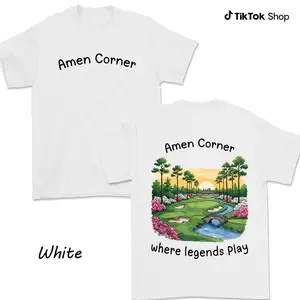 Augusta National Golf Shirt For Men For Women, Iconic Amen Corner Course Graphic, Masters Augusta Golf Design, Breathable Cotton Apparel, Trendy Golf shirt