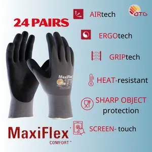 12/24 Pares MaxiFlex Guantes Para Trabajo - MaxiFlex Foam Work For Men - Enhanced Grip Maxi Flex Nitrile Gloves Coated