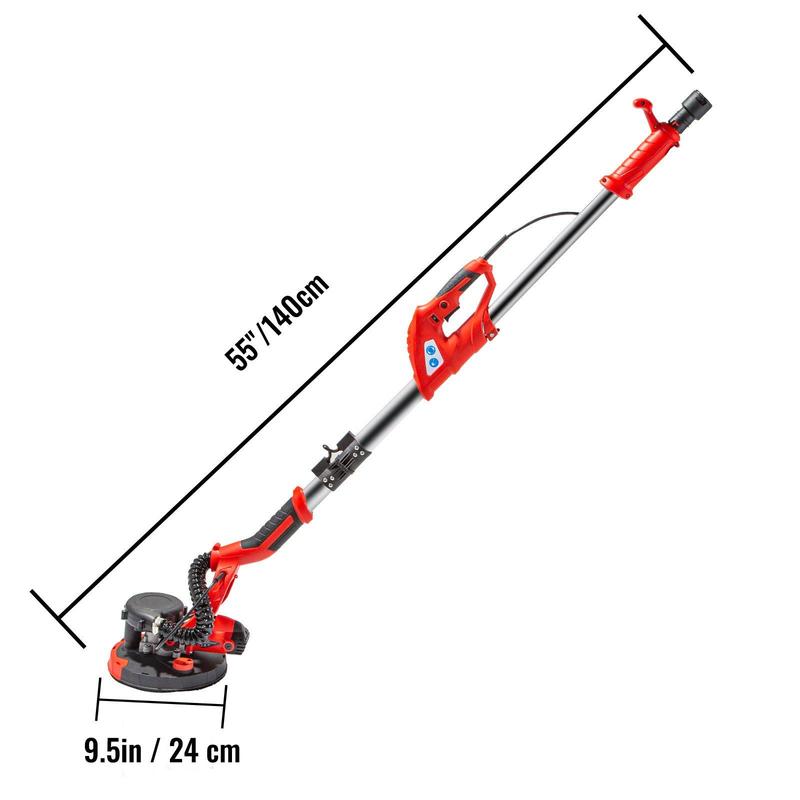VEVOR Drywall Sander 850W Electric, Various specifications, Electric Sander Variable Speed, Telescope Handle, Vacuum Bag Drywall Sanders 6 Sand Pads