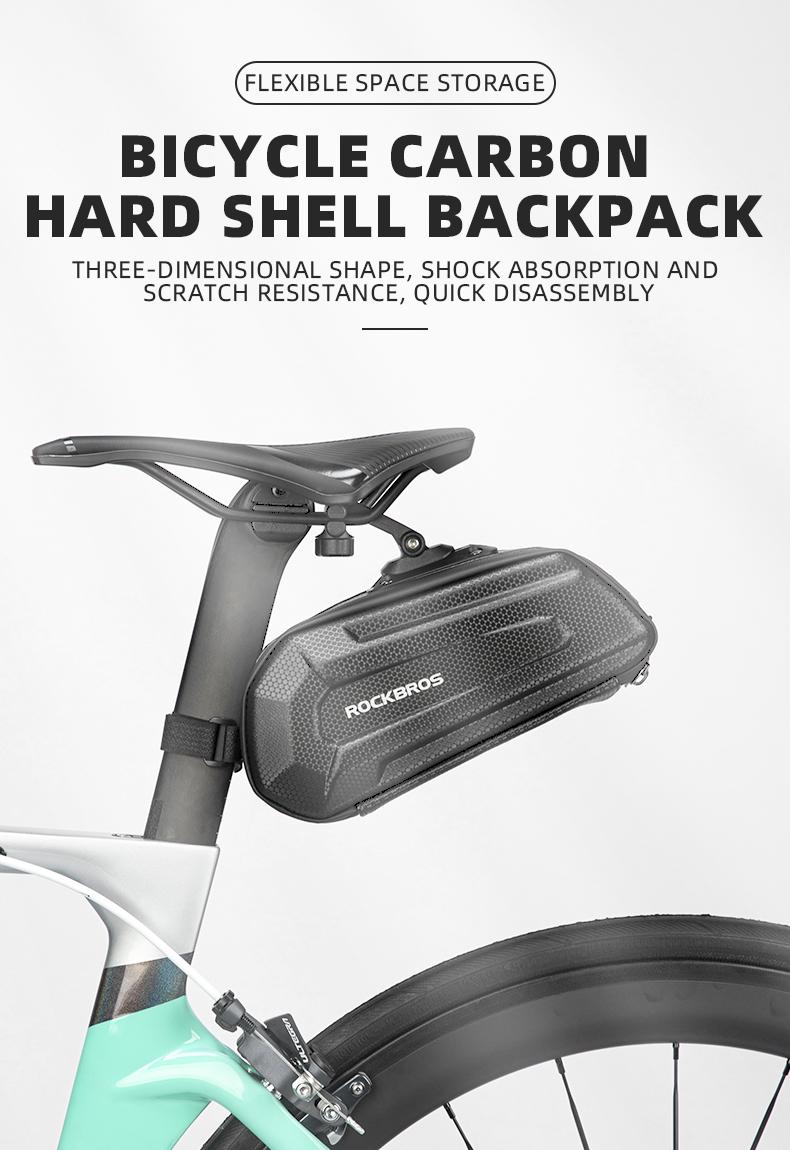 ROCKBROS Bike,Bicycle Saddle Bag Under Seat 3D Hard Shell Bike Seat Bag with Silver Reflective Strip Bike Bag for Mountain Road Bikes