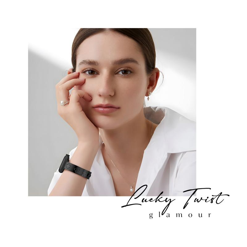 Missair Love&Luck Band 316L Stainless Steel Compatible with Apple Watch Series 1-11 SE Ultra (38-49mm) – Fashionable Luxury Watchband for iWatch Wearable Accessories