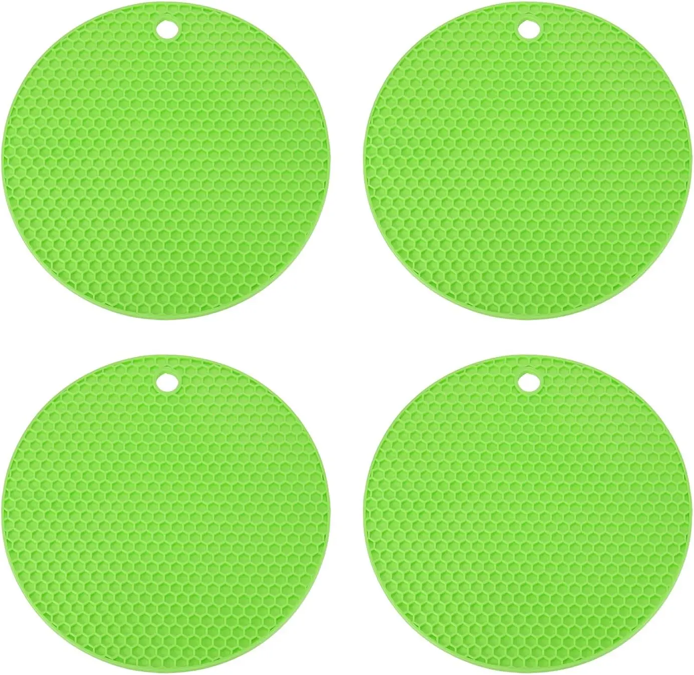 Silicone Trivet Mats for Hot Dishes,  Multi-Functional Non-Slip Heat Resistant Hot Pads Pot Holder Hot Plate Mats for Kitchen Counter Table, Light Green