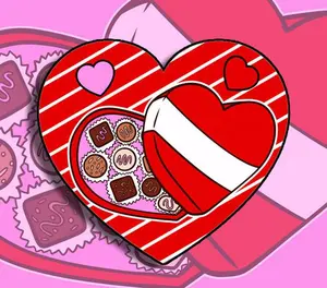 Valentine Chocolate Heart Box Sticker Set – Cute Heart Candy Sticker