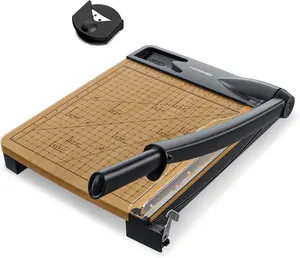 ‎LOTHANEK 12 inch Wood Guillotine Paper Cutter, Heavy Duty Wood Base Paper Trimmer with 12-16 Sheets Capacity Paper Cutting Board for Classroom, Crafting, Cardstock, Art Projects (Gray)